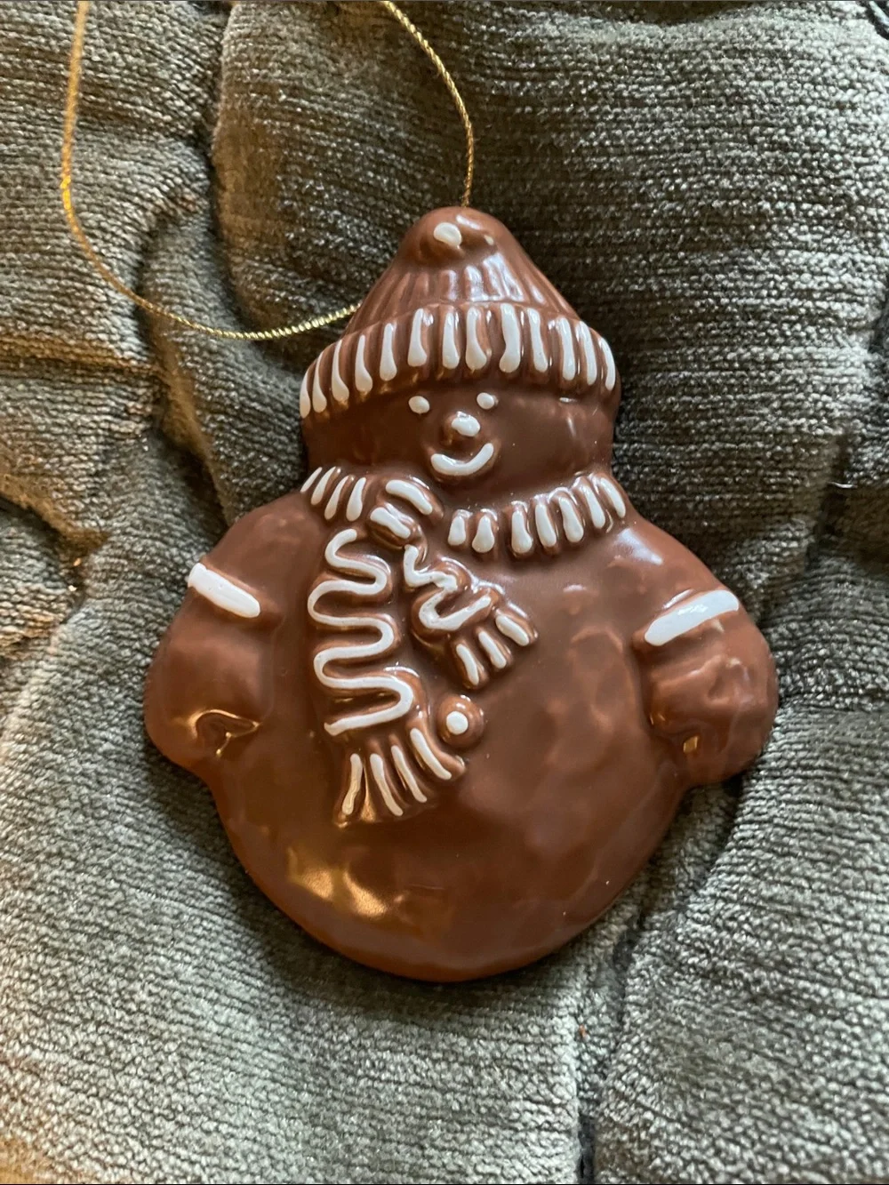 Vintage Cracker Barrel Gingerbread Christmas Tree Ornaments Pair